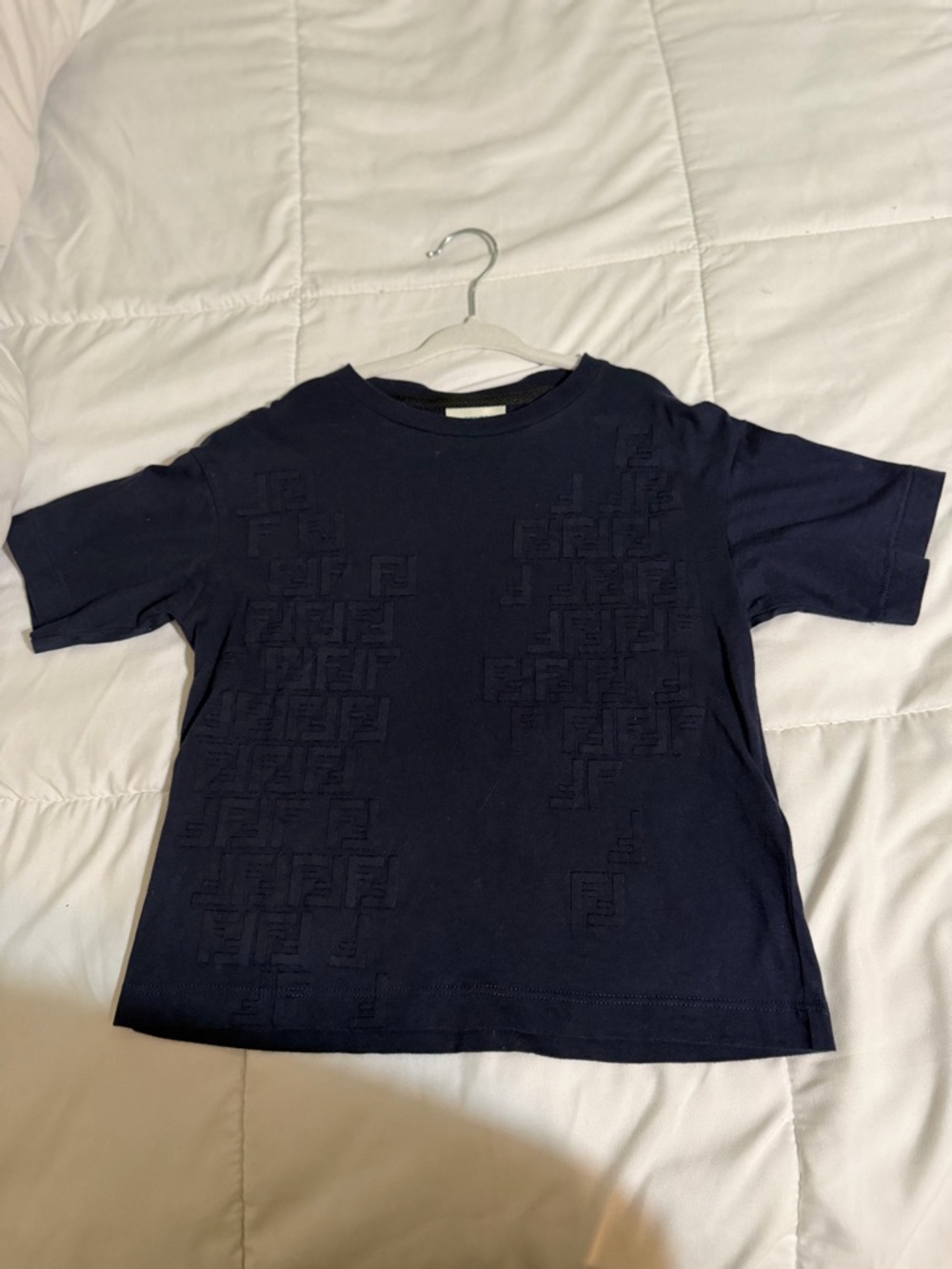 Fendi Navy Short-Sleeve Logo Tee